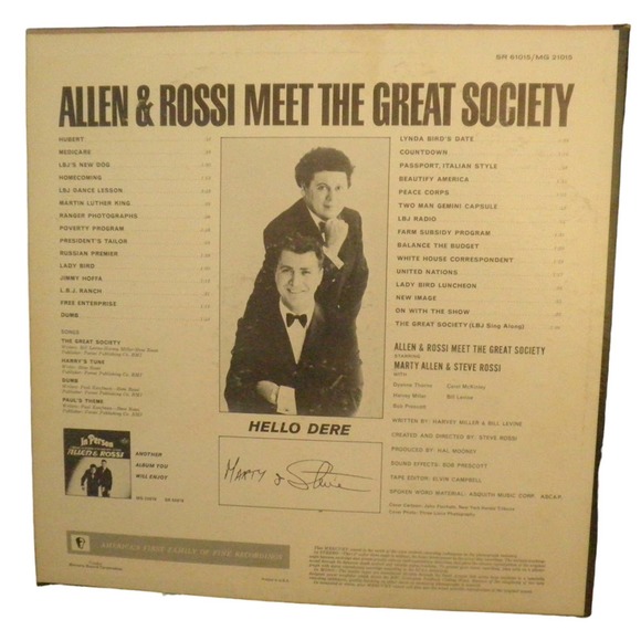 Marty Allen & Steve Rossi – Meet The Great Society, Mercury Record Release 1965 - Picture 2 of 5